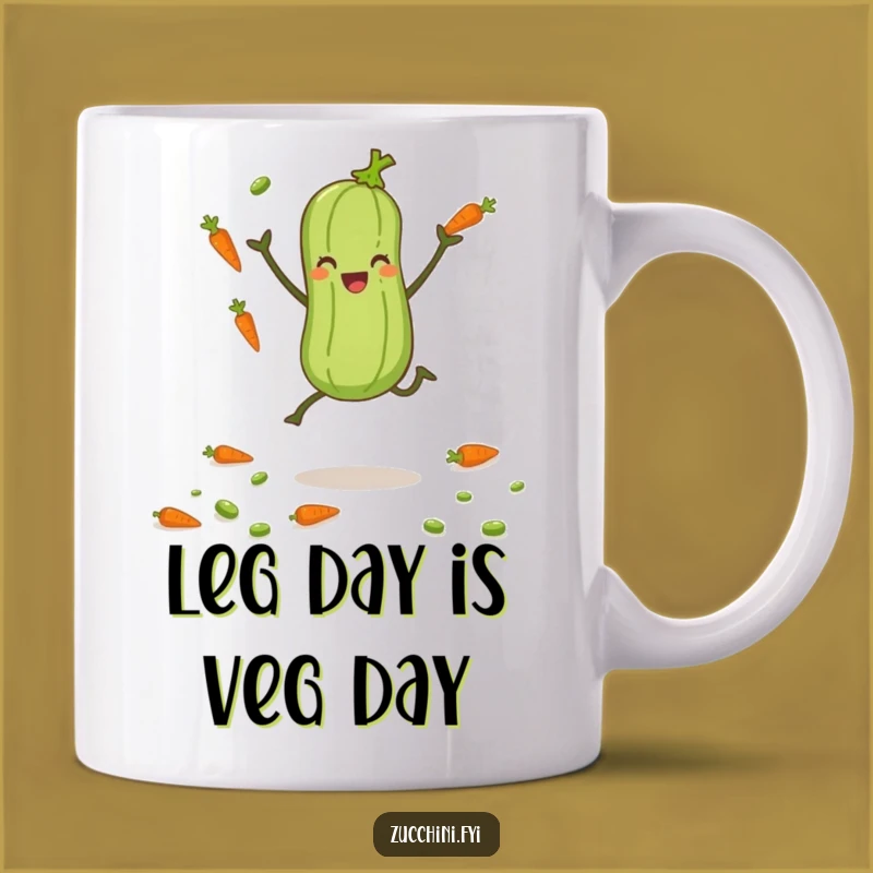Funny Juggling Zucchini Mug - Joyful Veggie Humor Gift for Food Lovers