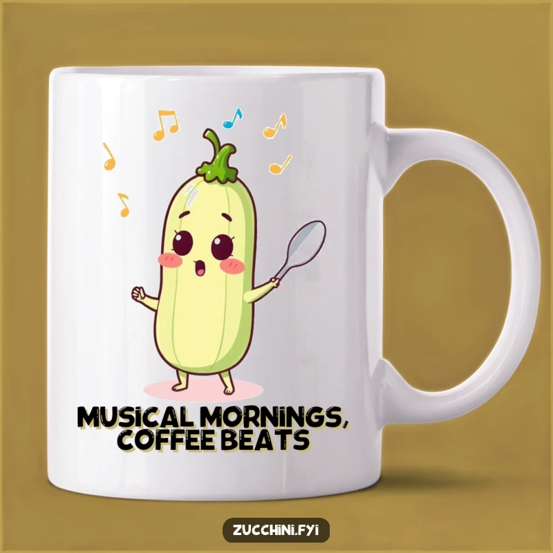 Funny Dancing Zucchini Mug - Musical Veggie Humor Gift for Foodies