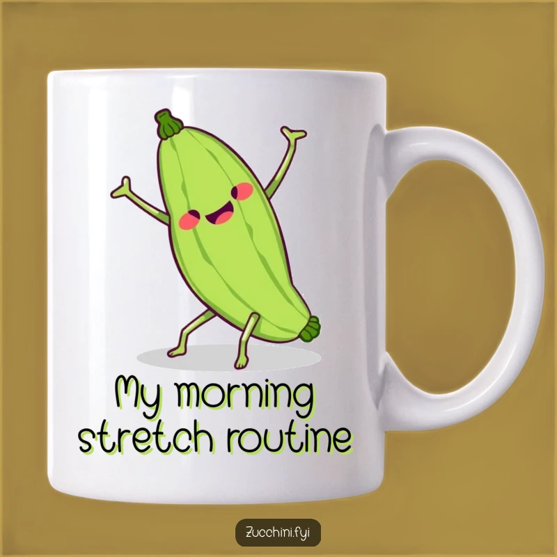 Funny Kawaii Zucchini Cartwheel Mug - Hilarious Wobbly Veggie Gift for Laughs