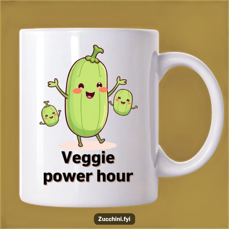 Funny Zucchini Juggling Mug: Veggie Comedy Star, Hilarious Kitchen Gift