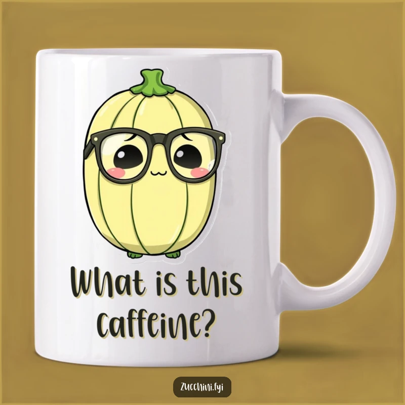 Funny Bewildered Zucchini Mug: Oversized Specs Veggie Cup, Hilarious Gift Idea!