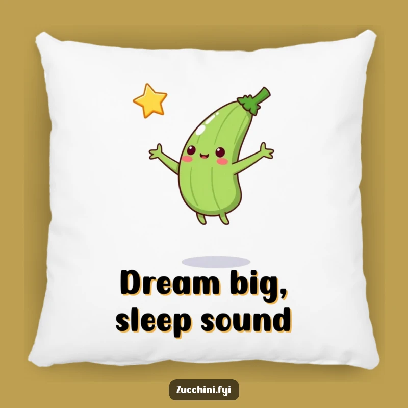 Funny Jumping Zucchini Star Catcher Pillow: Dream Big in Comfort!