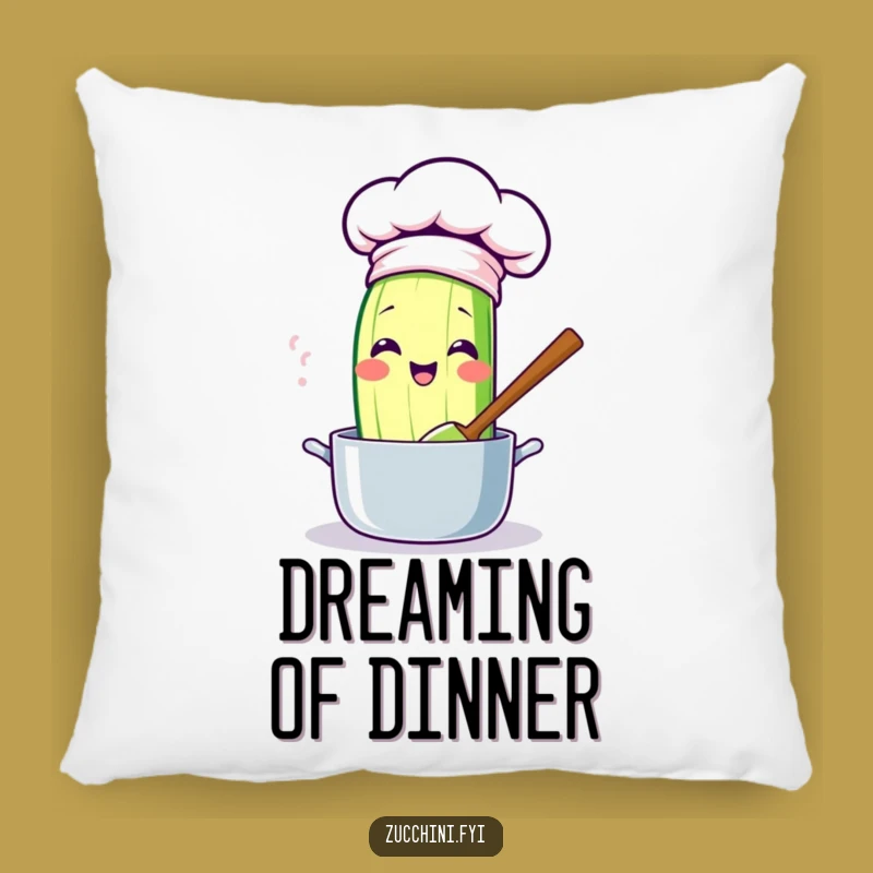 Funny Kawaii Chef Zucchini Pillow: Cozy & Hilarious Cook Cushion