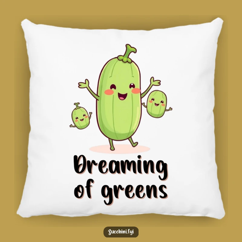 Funny Zucchini Pillow: Veggie Juggling Comfort, Humorous Decor Gift