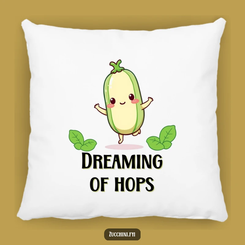Funny Kawaii Zucchini Hop Pillow - Cozy Joyful Veggie Cushion for Happy Comfort