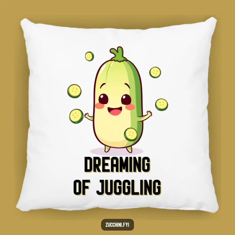 Funny Zucchini Pillow: Juggling Accent, Perfect Cozy Humorous Gift