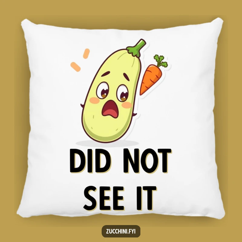 Funny Surprised Zucchini Pillow: Cozy Shock with a Flying Carrot - Gift Idea