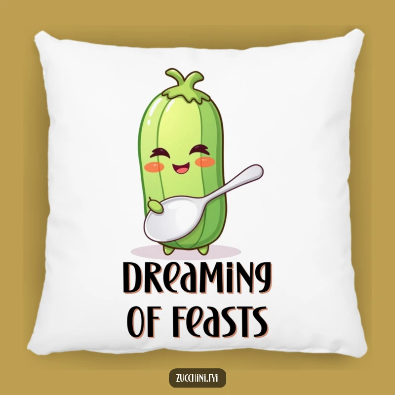 Funny Winking Zucchini Pillow - Comical Chef, Cozy Kitchen Decor, Gift