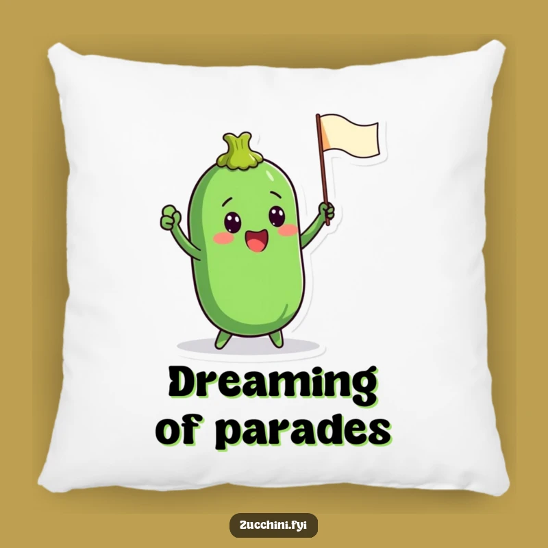Funny Zucchini Flag Pillow - Cozy Vegetable Supporter Cushion for Comfy Cheers