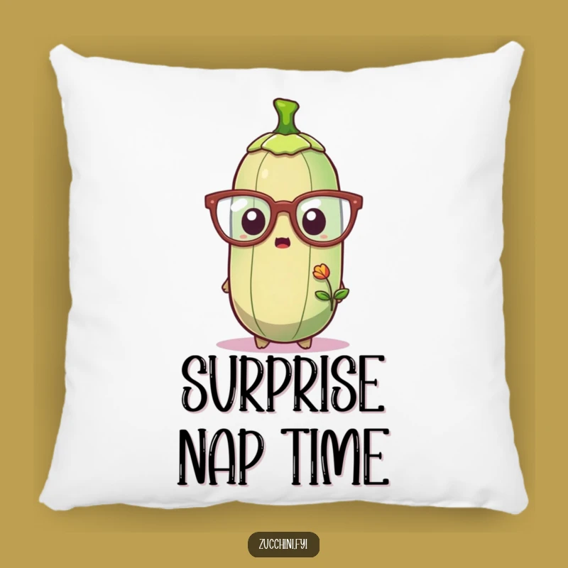 Funny Zucchini Glasses Pillow - Cozy Vegetable Surprise Cushion for Comfy Reactions
