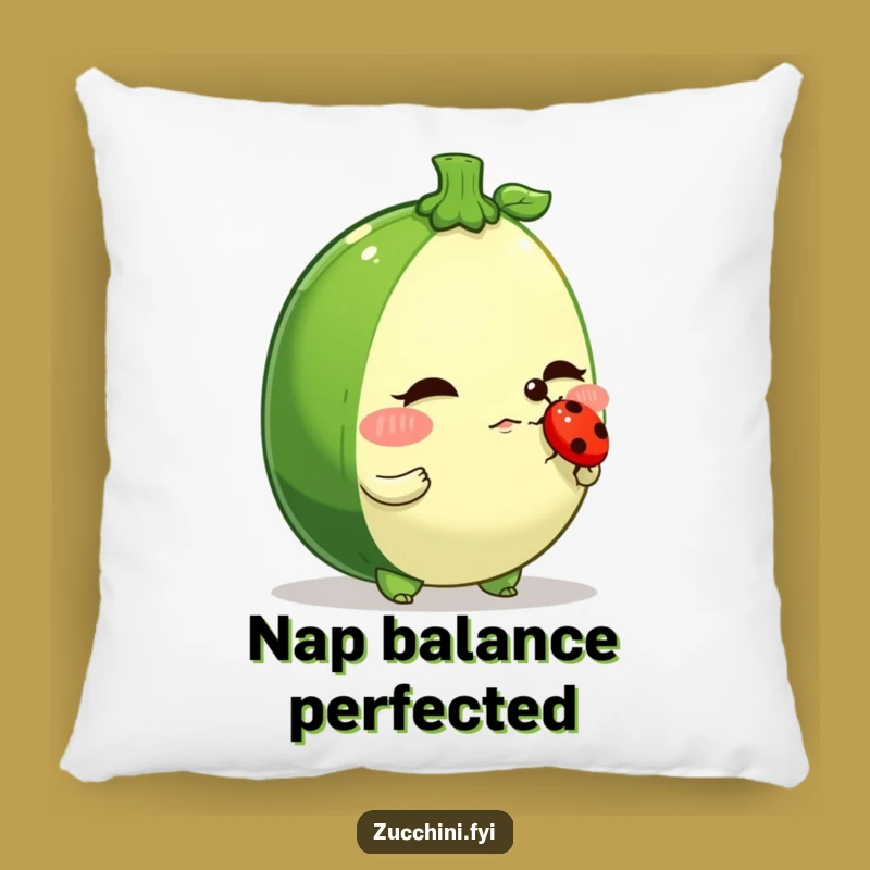 Funny Zucchini Ladybug Balance Pillow: Cozy Determined Veggie Comfort