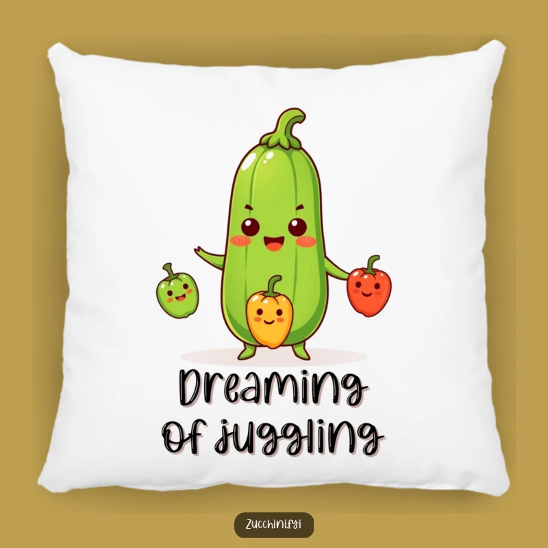 Funny Zucchini Pillow: Soft Juggling Veggie Cushion, Perfect Cozy Humorous Gift