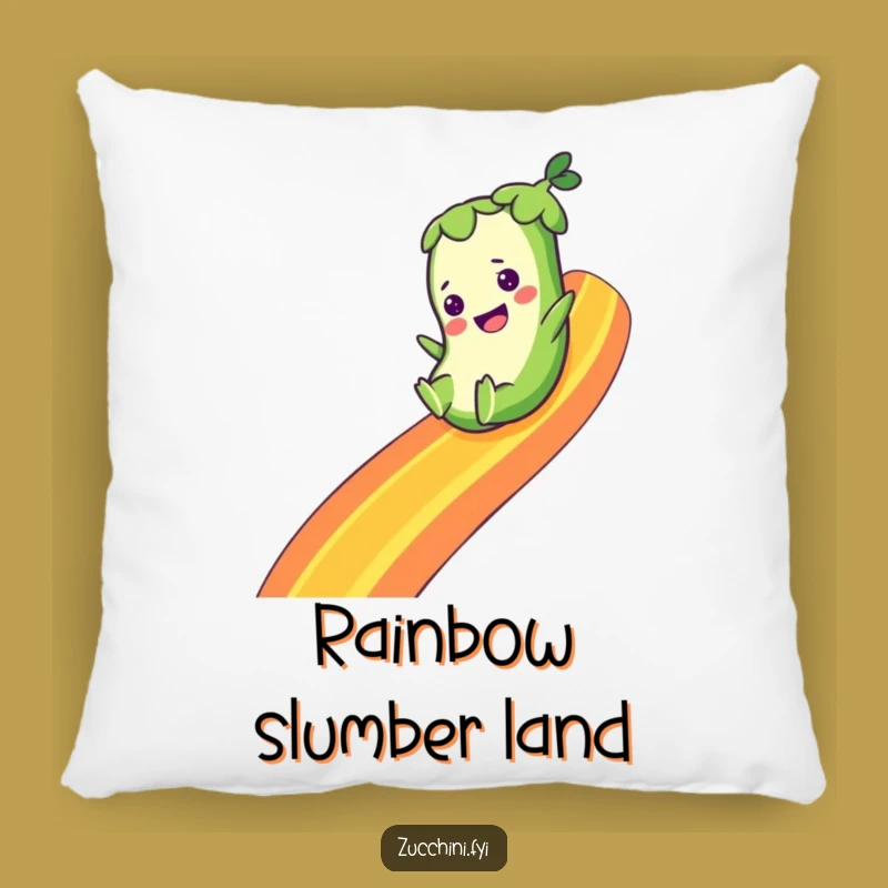 Funny Zucchini Rainbow Pillow - Cozy Vegetable Dreamer Cushion for Comfy Smiles