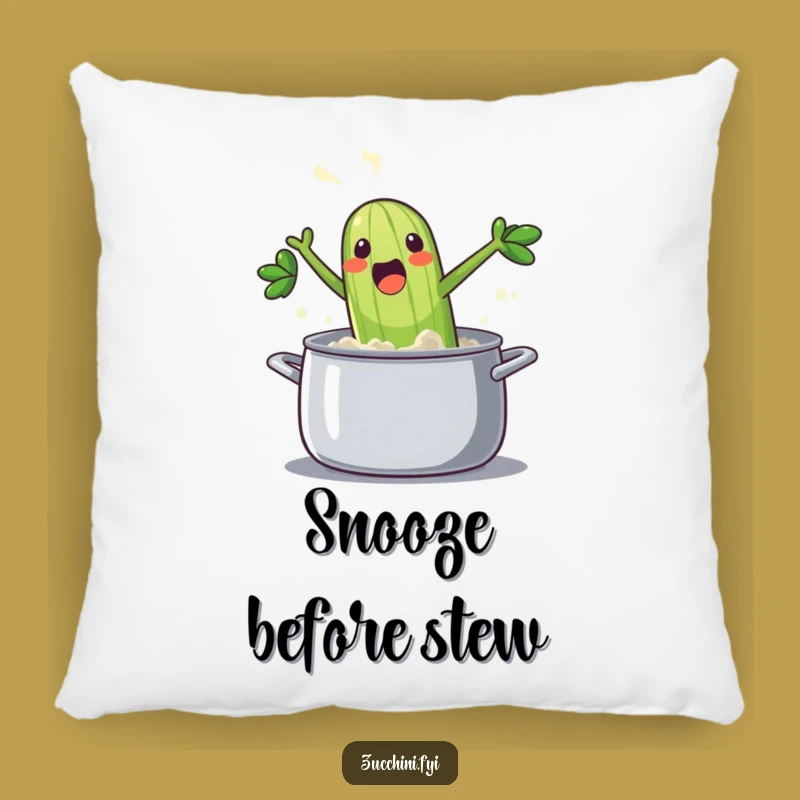Funny Zucchini Splash Pillow: Cozy, Comedic Vegetable Decor