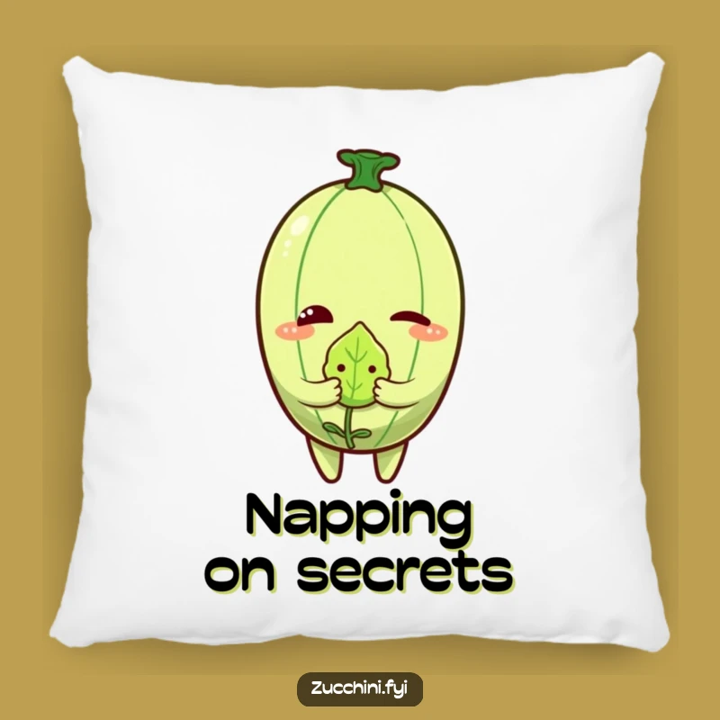 Funny Zucchini Wink Pillow - Soft Veggie & Leaf Cushion, Cozy Gift