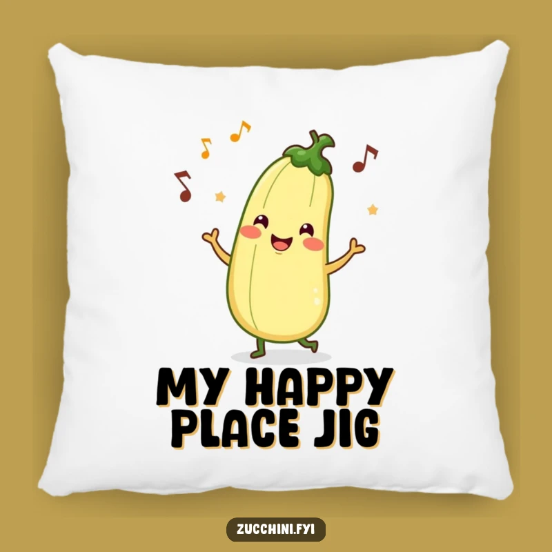 Funny Zucchini Jig Pillow - Cozy Vegetable Character Cushion for Comfy Giggles