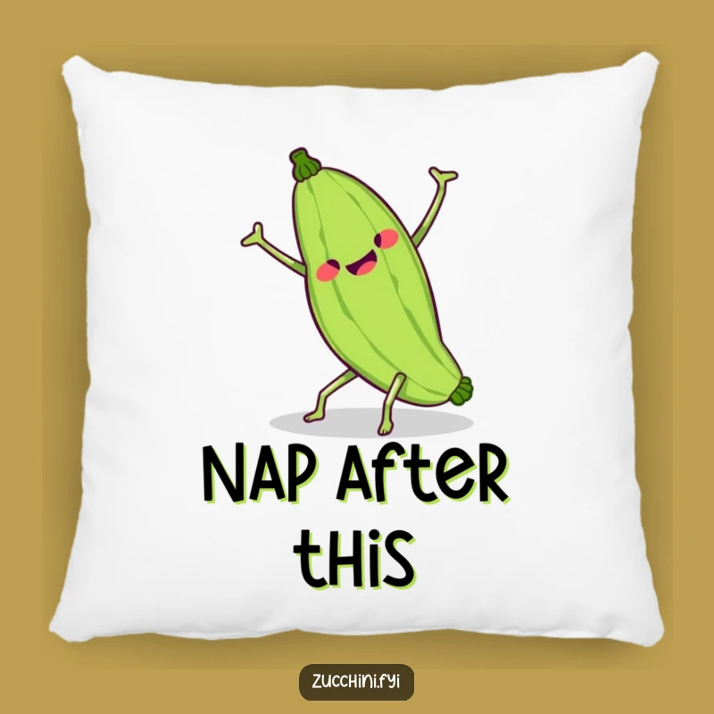Funny Kawaii Zucchini Cartwheel Pillow - Cozy Wobbly Veggie Cushion for Comical Comfort