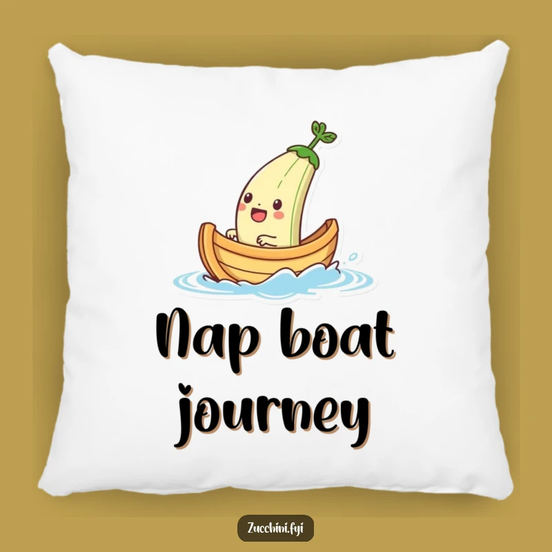 Funny Zucchini Boat Sailing Pillow: Relax with Maritime Comedy