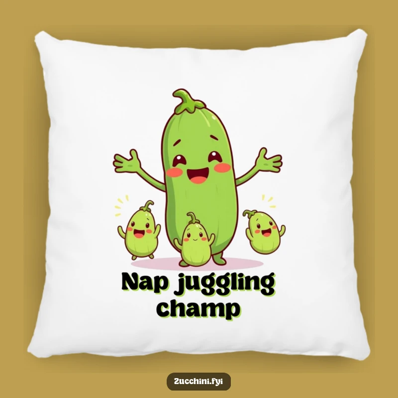 Comfy Funny Zucchini Juggler Pillow: Huggable Humor for Your Couch