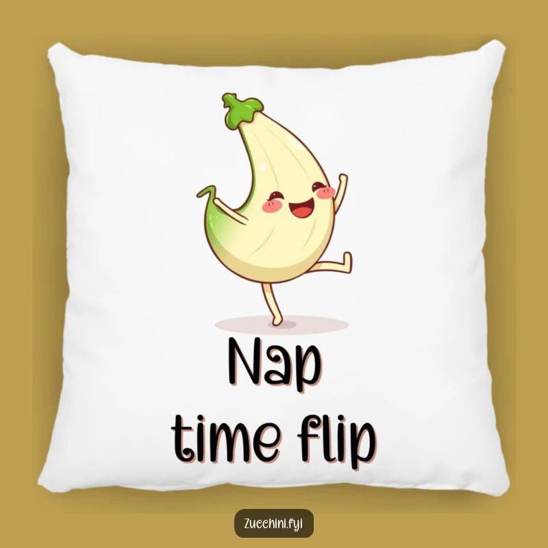 Funny Cartwheeling Zucchini Pillow: Cozy Active Comfort - Comfy Funny Gift