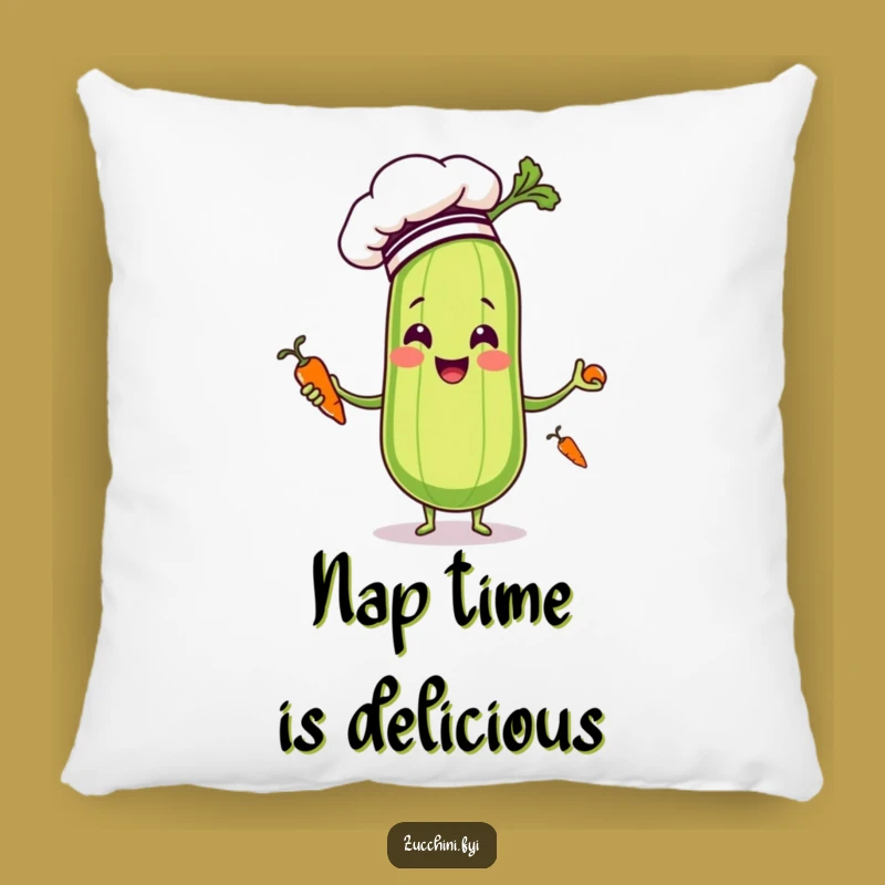 Cozy Funny Zucchini Chef Pillow - Soft Vegetable Juggling Decor Gift
