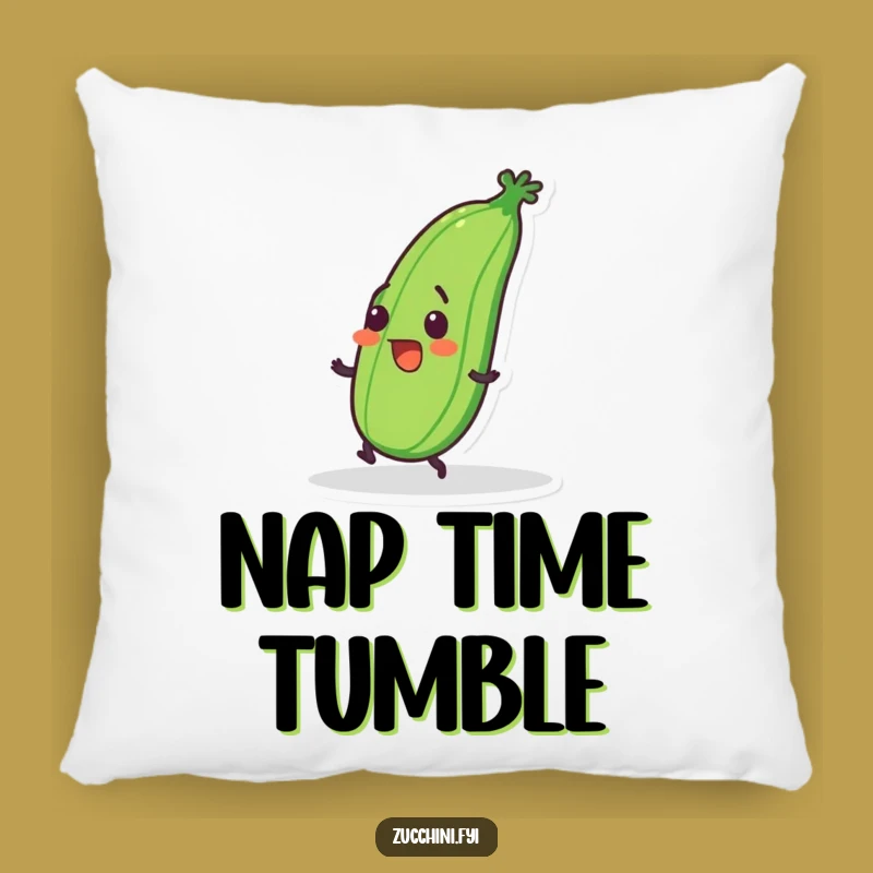 Funny Tripping Zucchini Pillow: Cozy Clumsy Veggie Cushion, Perfect Comfort & Humorous Gift