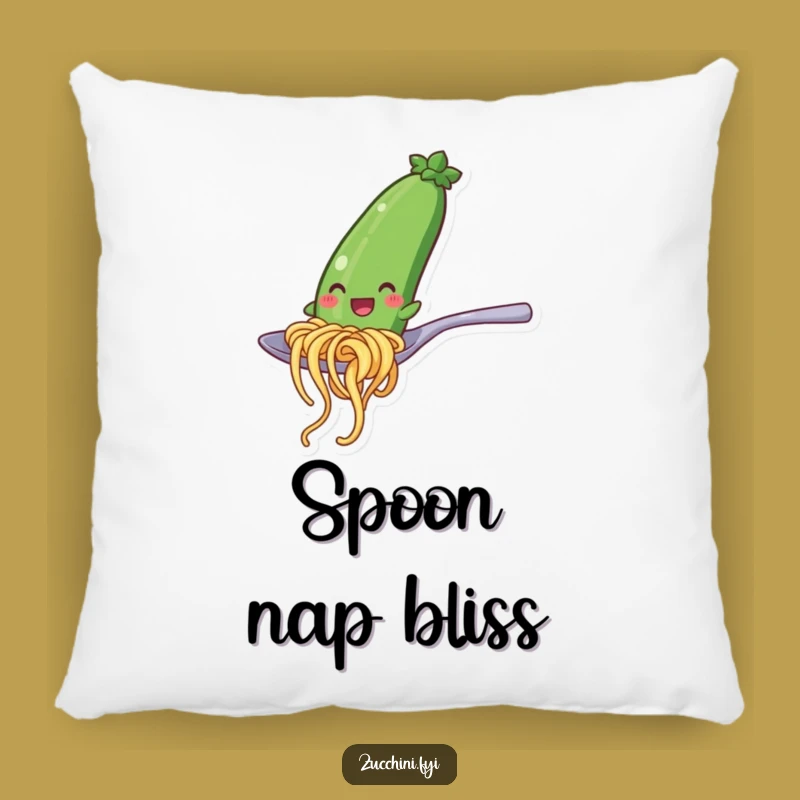 Funny Zucchini Noodle Spoon Slide Pillow: Comfy & Comedic Relief