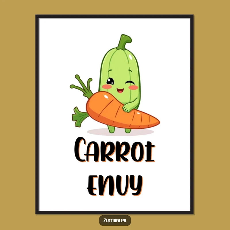 Funny Zucchini Digital Art: Printable Veggie Humor for Instant Decor