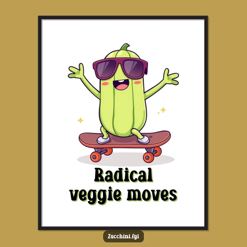 Funny Skater Zucchini Print: Instant Cool Wall Art for Skaters