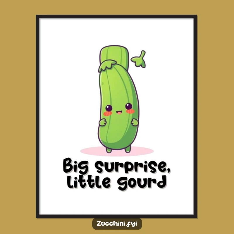 Funny Zucchini Exclamation Digital Art: Veggie Surprise Wall Decor - Instant Gift
