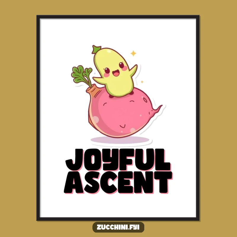 Funny Giddy Zucchini Digital Art: Instant Energy for Your Wall Decor