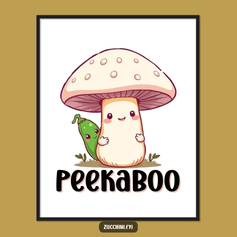 Funny Shy Zucchini Digital Art: Instant Download for Quirky Home Decor