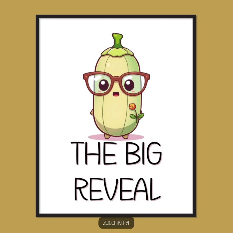 Funny Zucchini Glasses Digital Art - Humorous Vegetable Surprise Print for Walls