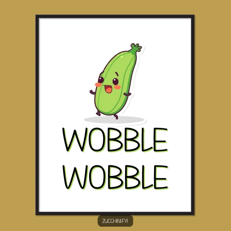 Funny Tripping Zucchini Digital Art: Clumsy Veggie Print, Perfect Quirky Decor & Humorous Gift