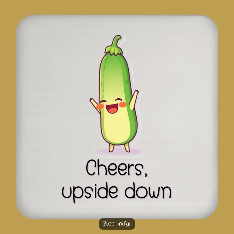 Funny Zucchini Coaster: Protect Surfaces with Handstand Humor