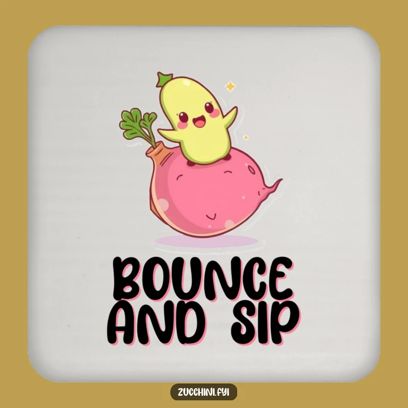 Funny Giddy Zucchini Coasters: Protect Surfaces with Bouncing Veggie Fun