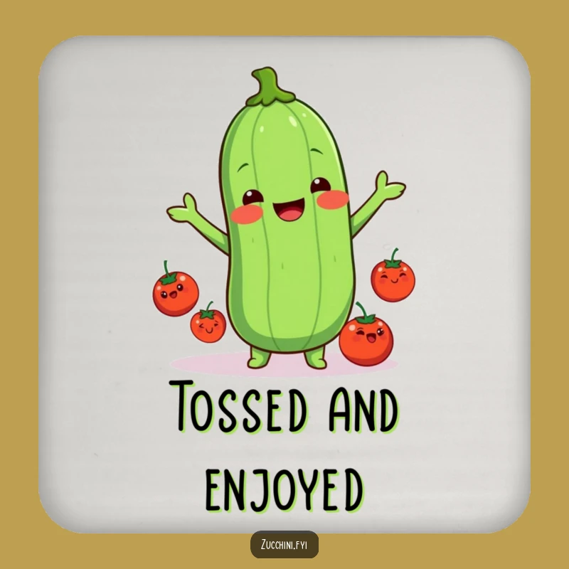 Funny Kawaii Zucchini Coaster: Cute Veggie Drink Protector Gift