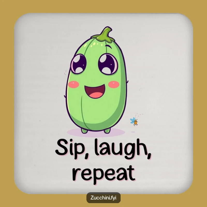 Funny Laughing Zucchini Coasters: Firefly Fascination Humor