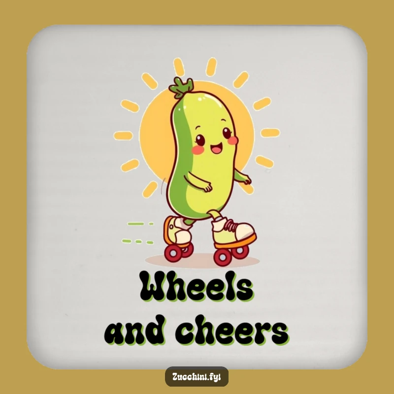 Funny Roller Zucchini Coaster - Speedy Veggie Drink Protection Gift