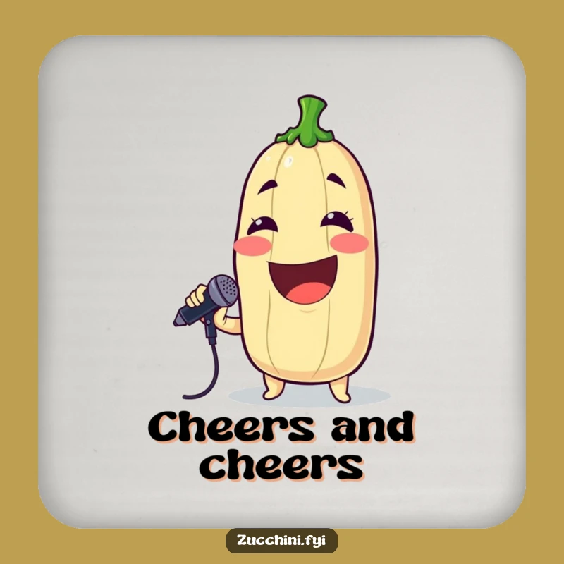 Funny Singing Zucchini Coasters: Rockstar Veggie Set, Perfect Bar Decor & Humorous Gift