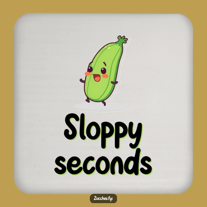 Funny Tripping Zucchini Coasters: Clumsy Veggie Set, Perfect Table Protection & Humorous Gift