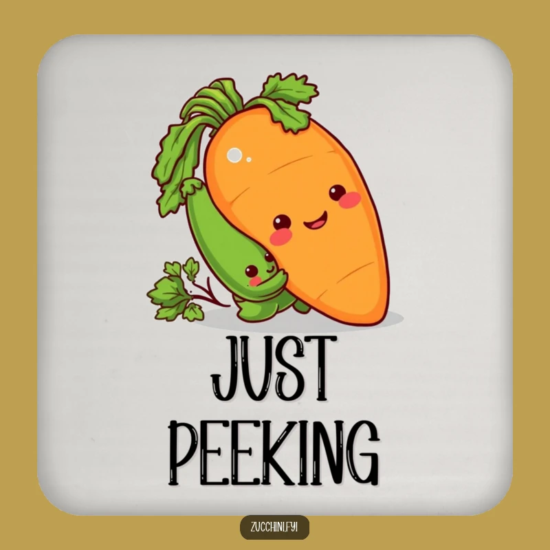 Funny Veggie Heist Coaster: Sneaky Zucchini & Carrot Drink Accessory, Perfect Funny Gift