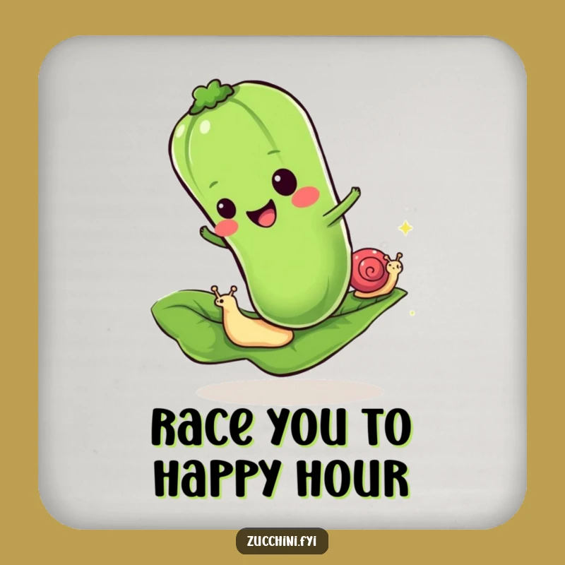 Funny Zucchini Snail Coaster: Protect Surfaces with Humorous Speed