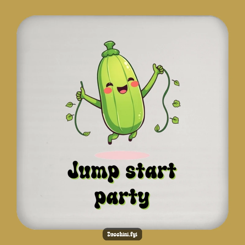 Funny Jumping Zucchini Coaster: Protect Surfaces with Veggie Action