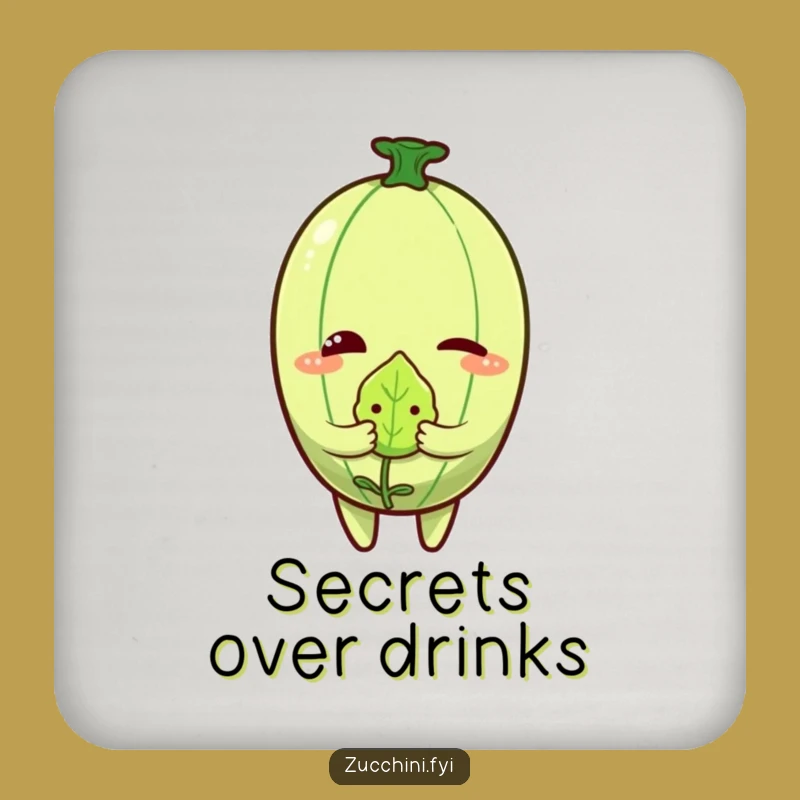 Funny Zucchini Wink Coaster - Cheeky Veggie Protection, Quirky Drink Gift