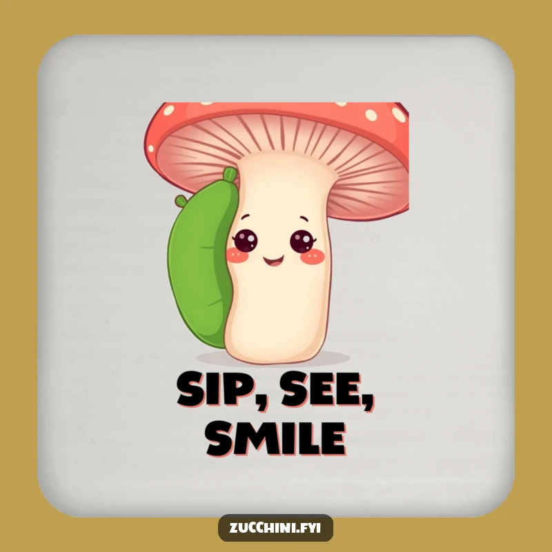 Funny Curious Zucchini Coasters: Garden Peek Protection