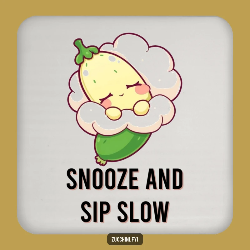 Funny Sleepy Zucchini Coasters: Protect Surfaces with Dreams
