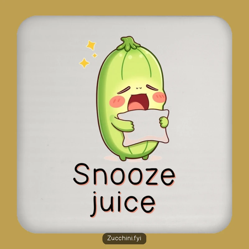 Funny Sleepy Zucchini Coaster - Cute Veggie Protector for Your Surfaces