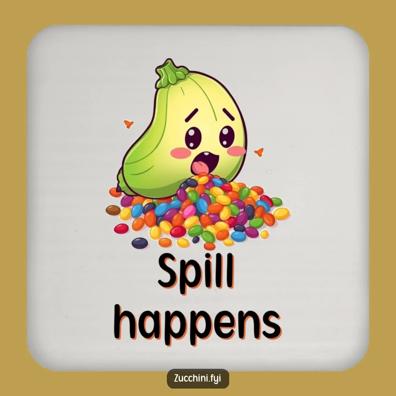 Funny Zucchini Seed Spill Coaster: Protect Surfaces with Comedic Charm
