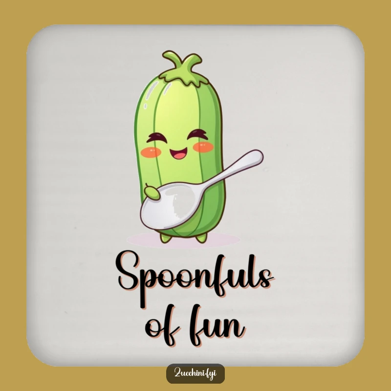 Funny Winking Zucchini Coaster - Giant Spoon Protection, Kitchen Charm, Gift